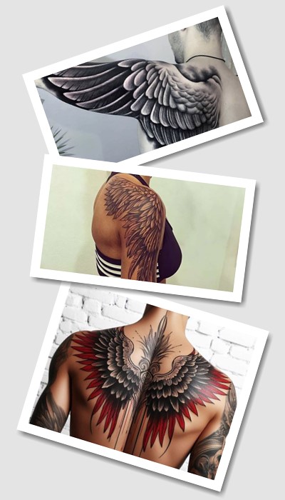 кому підійде татуювання Крила на спині