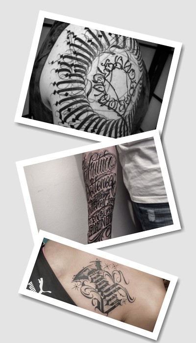 стиль леттерінг татуювання