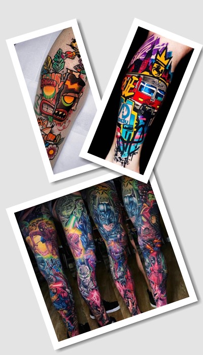 стиль нью скул тату