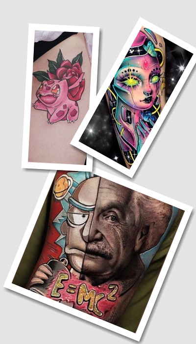 ідеї нью скул тату