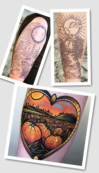 кому підійде татуювання пейзаж