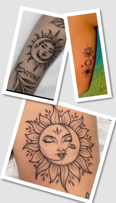 ідеї татуювання сонце і місяць