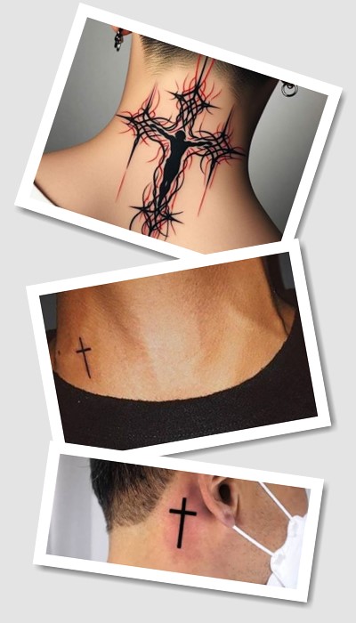 тату хрест на шиї