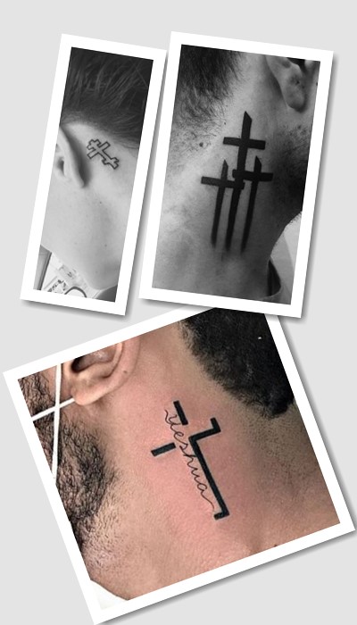 татуювання хрест на шиї