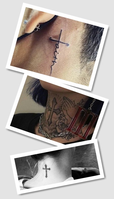 кому підійде тату хрест на шиї
