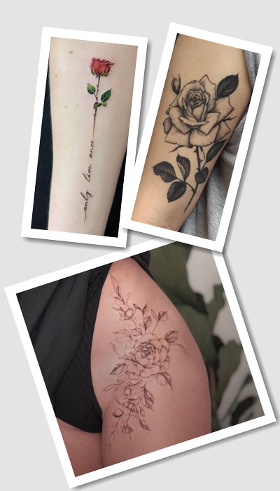 кому підійде тату на стегні троянди
