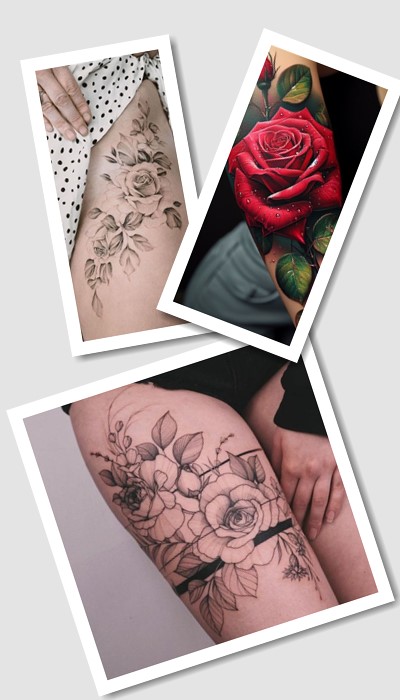 ідеї татуювання на стегні троянди
