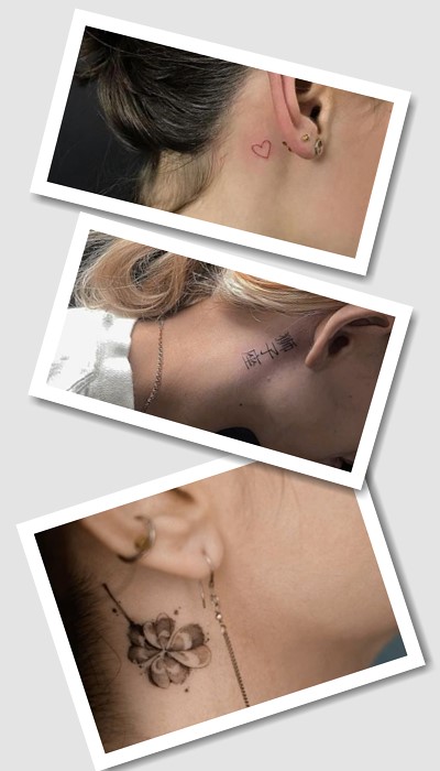 стиль татуювання за вухом