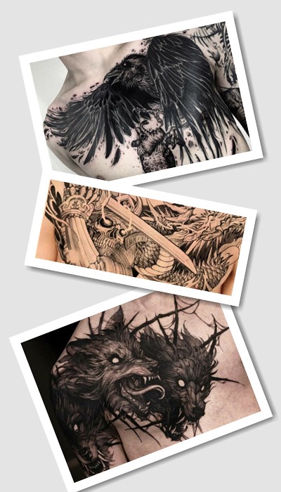 тату на грудях