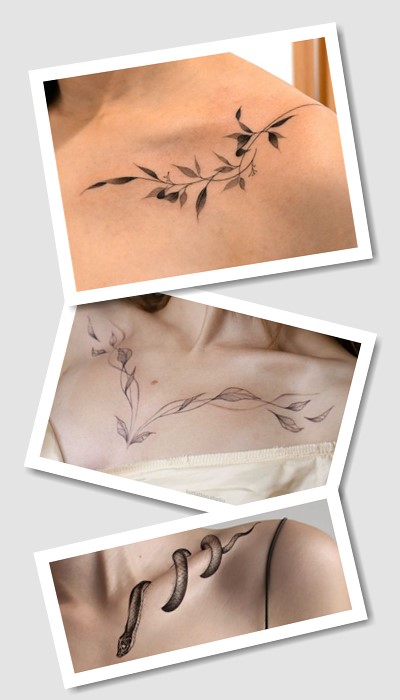 тату на ключиці