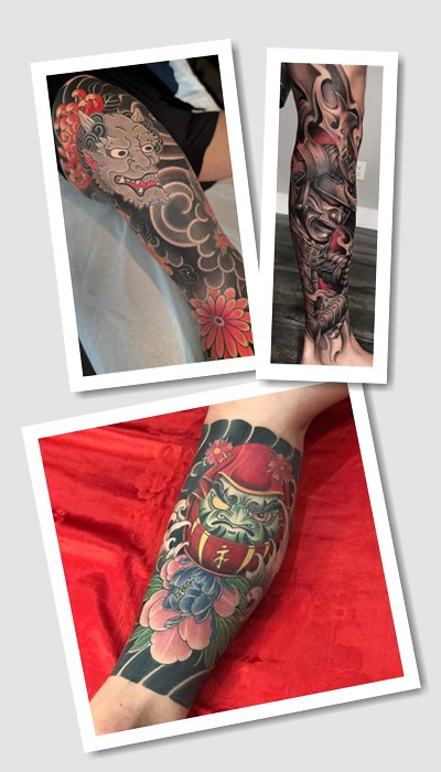 тату японські на нозі
