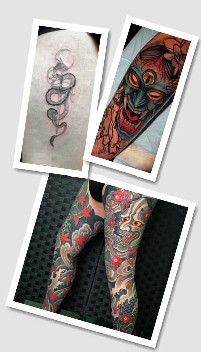 японські на нозі татуювання у Києві