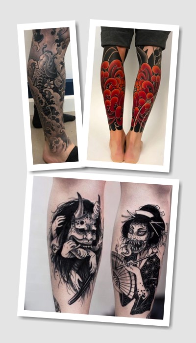 татуювання японські на нозі