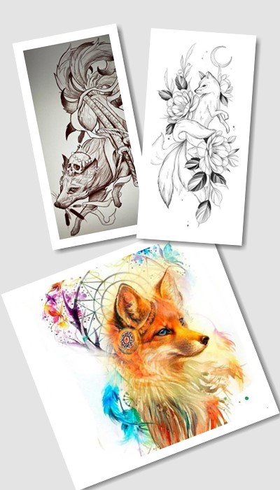 Ескіз тату лисиця