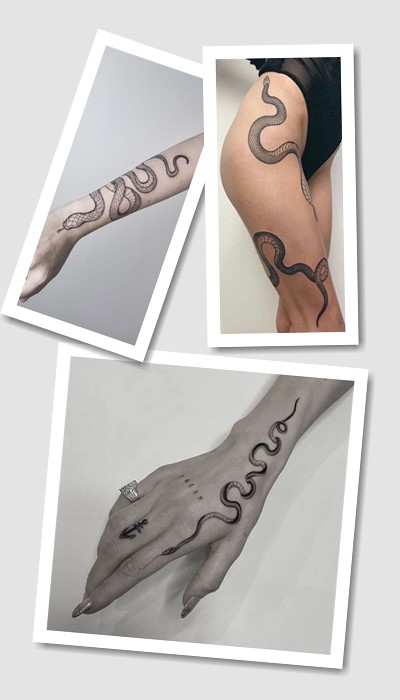 татуювання змія на нозі у Києві