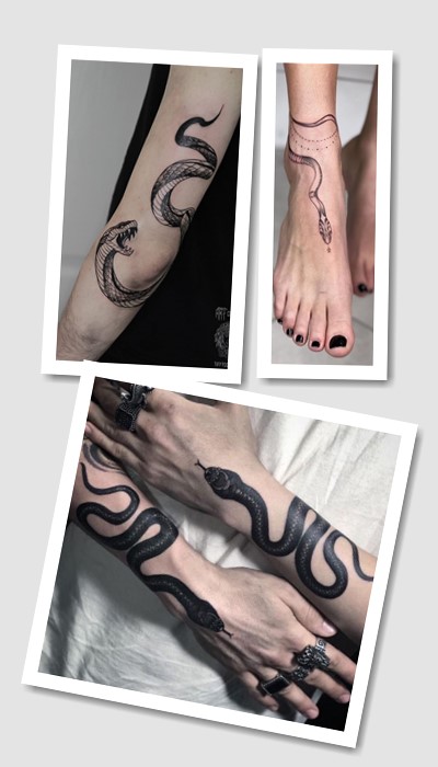 кому підійде татуювання змія на нозі