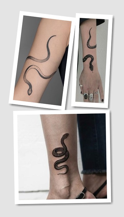 ідеї татуювання змія на нозі