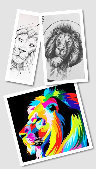 Ескіз тату лев