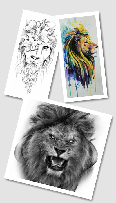 Ескіз татуювання Лев