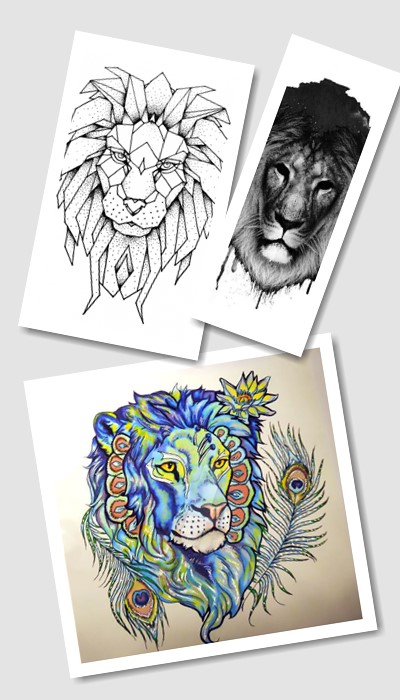 Значення ескіз тату Лев