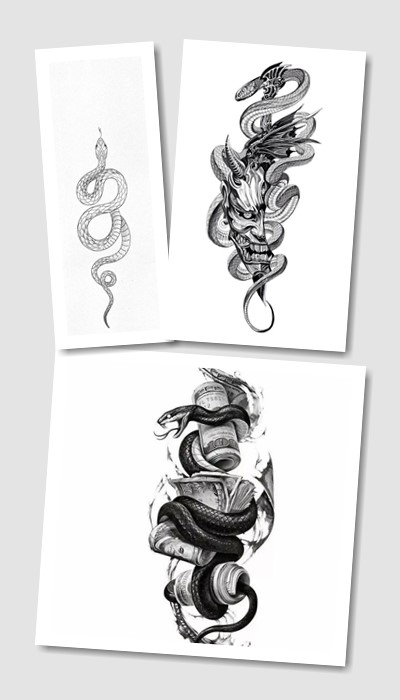 Ескіз татуювання Змія