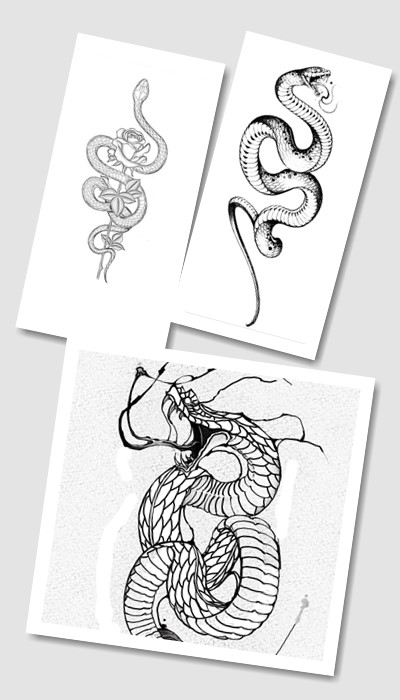 що означає ескіз татуювання Змія