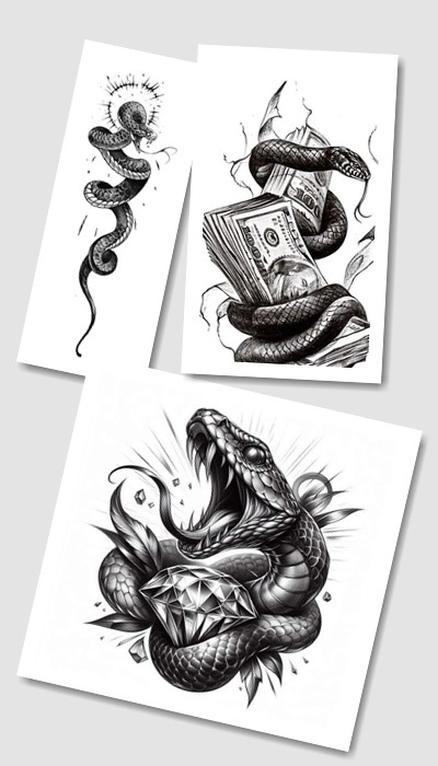 кому підійде ескіз тату Змія