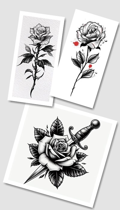 Ескіз тату троянда