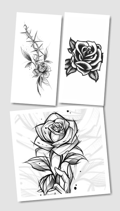 Ескіз татуювання Троянда