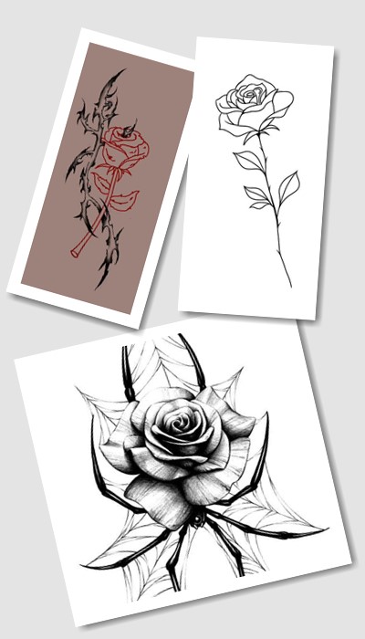 кому підійде ескіз тату Троянда