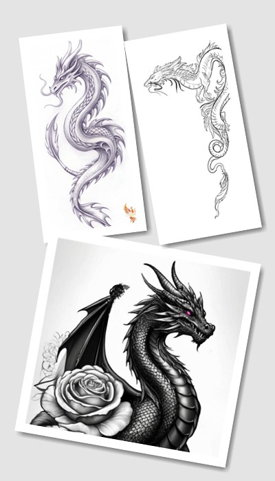 Ескіз татуювання Дракон