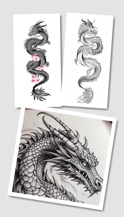 Значення ескіз тату Дракон