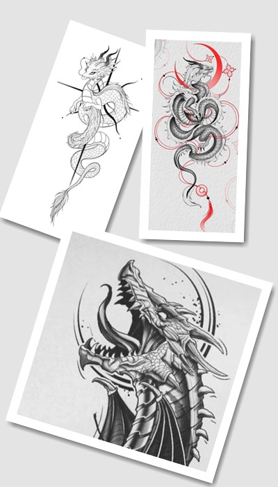 значення ескіз татуювання Дракон