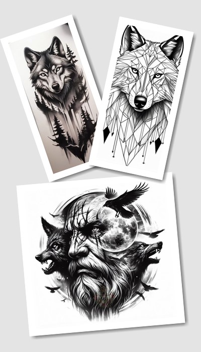 ескіз татуювання вовк  у Києві