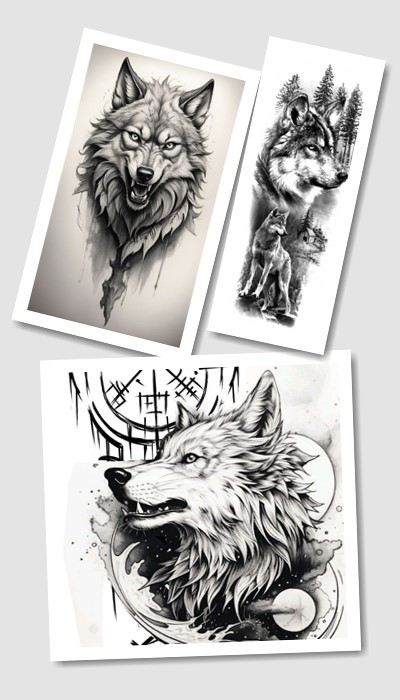 ідеї ескізів татуювання вовк