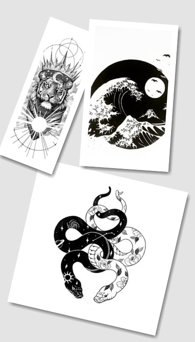 ескізи на ногу тату 