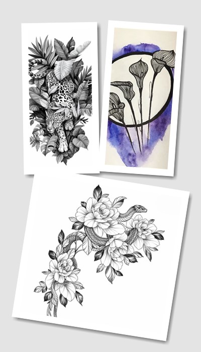 ідеї красивих ескізів для дівчат тату