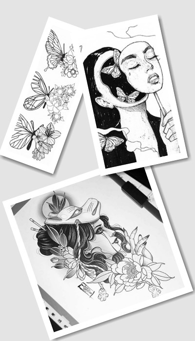 ідеї красивих ескізів для дівчат татуювань