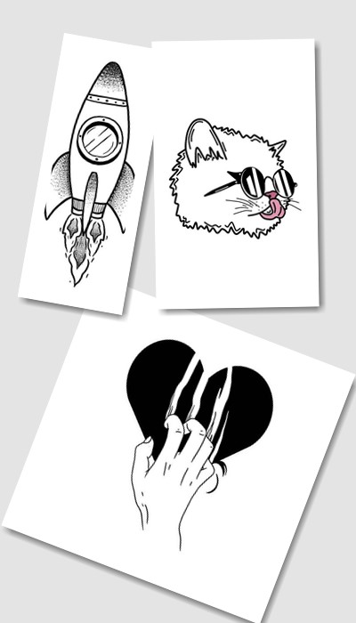 стилі простих ескізів татуювання 