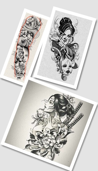 ескізи тату японські 