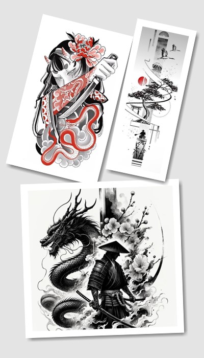 ідеї ескізів татуювань японські