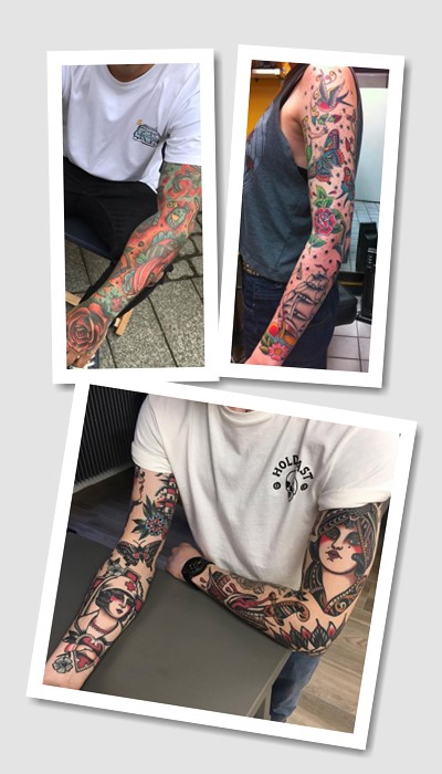 татуювання олд скул рукав