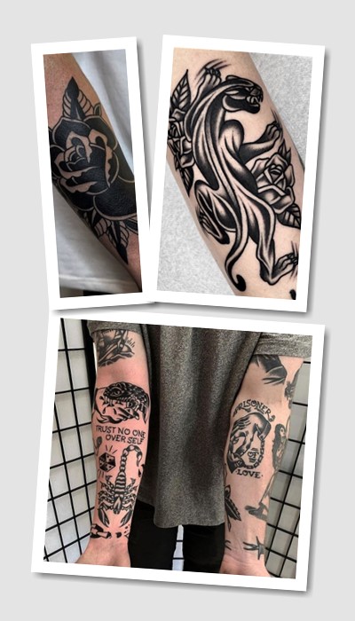 кому підійде ескіз татуювання олд скул чорно білі