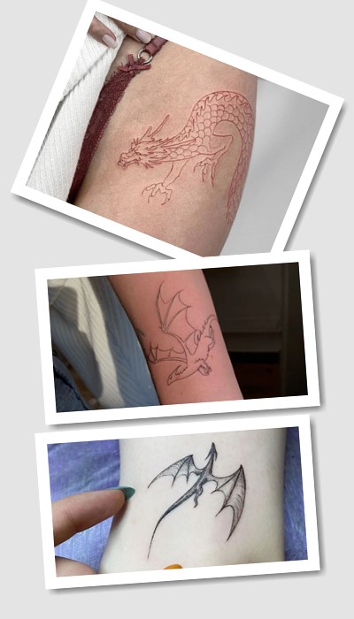 стилі тату дракон мінімалізм