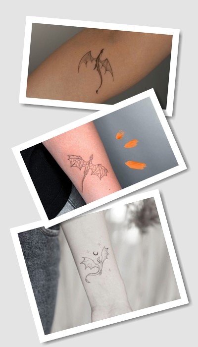 ескізи татуювання дракон мінімалізм 