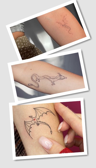 ідеї татуювань дракон мінімалізм