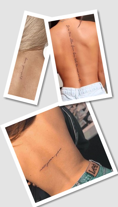 тату написи на спині