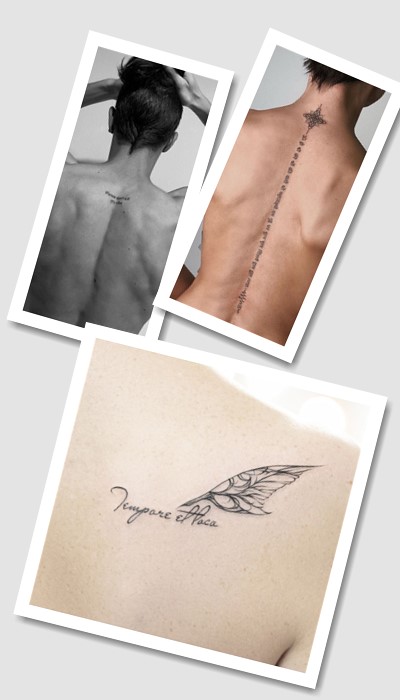 татуювання написи на спині