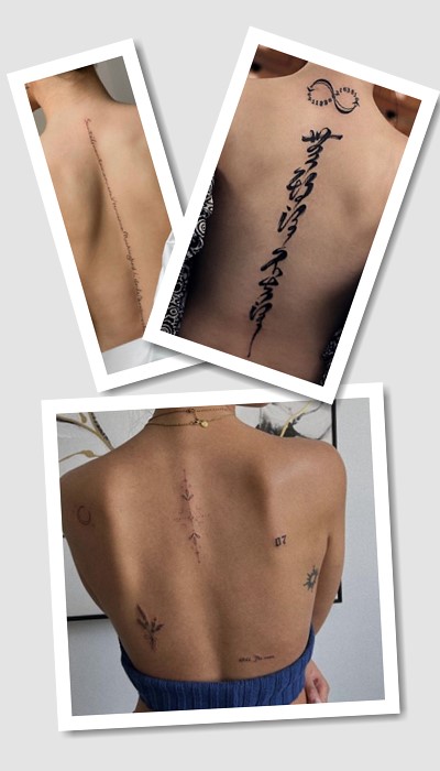 стиль тату написи на спині