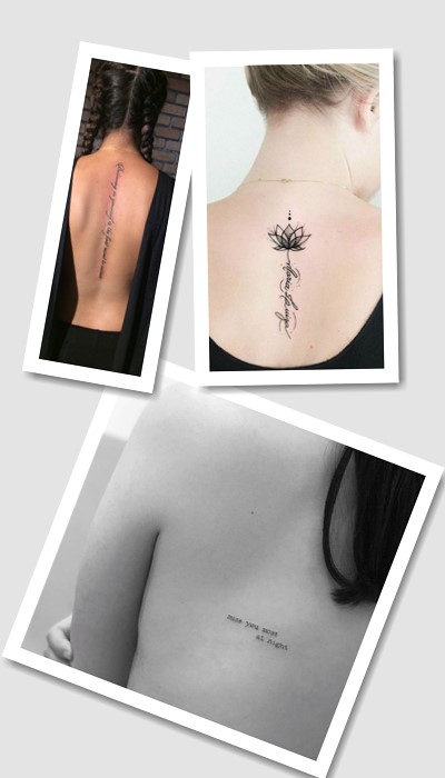 стиль татуювання написи на спині